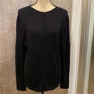 Escada Black Cardigan Sweater Versatile Knit, L